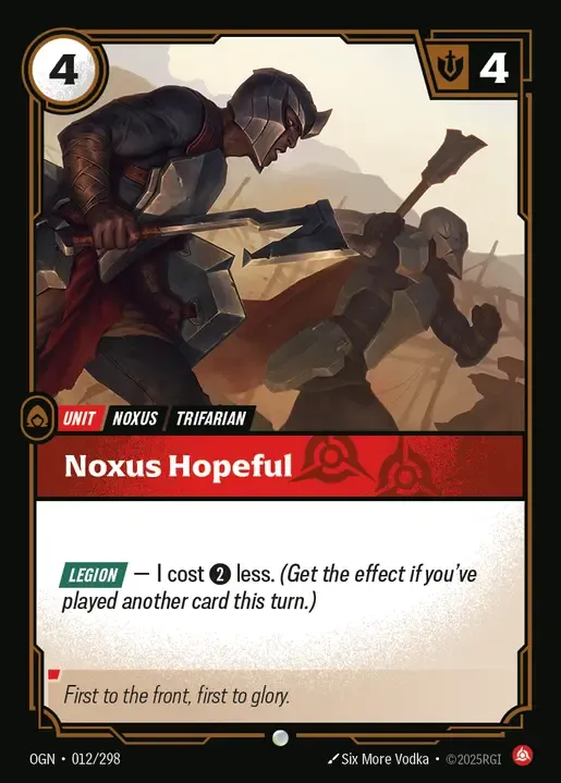 riftbound Card: Noxus Hopeful - Fury Domain