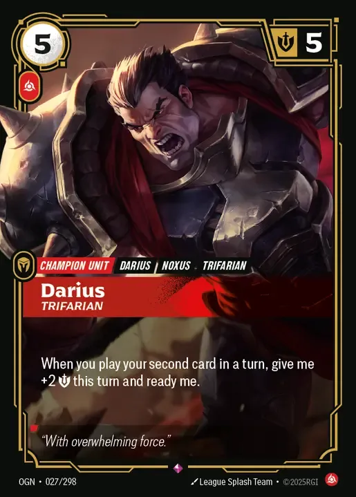 riftbound Card: Darius, Trifarian - Fury Domain
