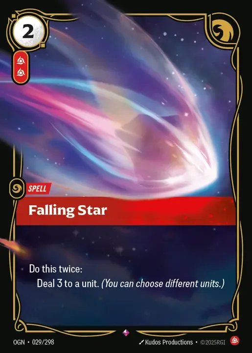 riftbound Card: Falling Star - Fury Domain