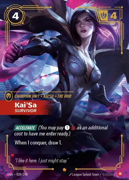 riftbound Card: Kai'Sa, Survivor - Fury Domain