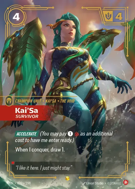 riftbound Card: Kai'Sa, Survivor - Fury Domain