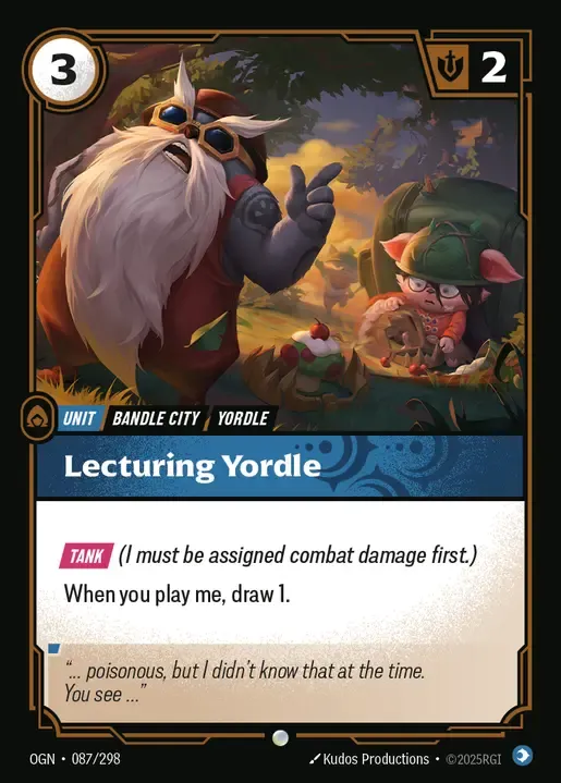 riftbound Card: Lecturing Yordle - Mind Domain