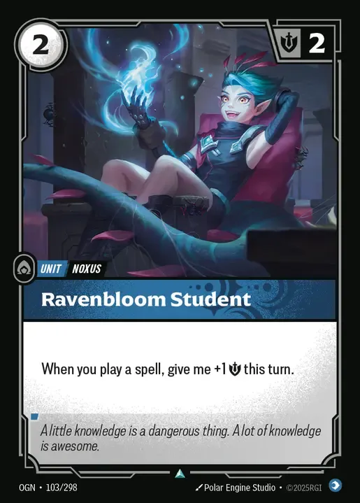 riftbound Card: Ravenbloom Student - Mind Domain