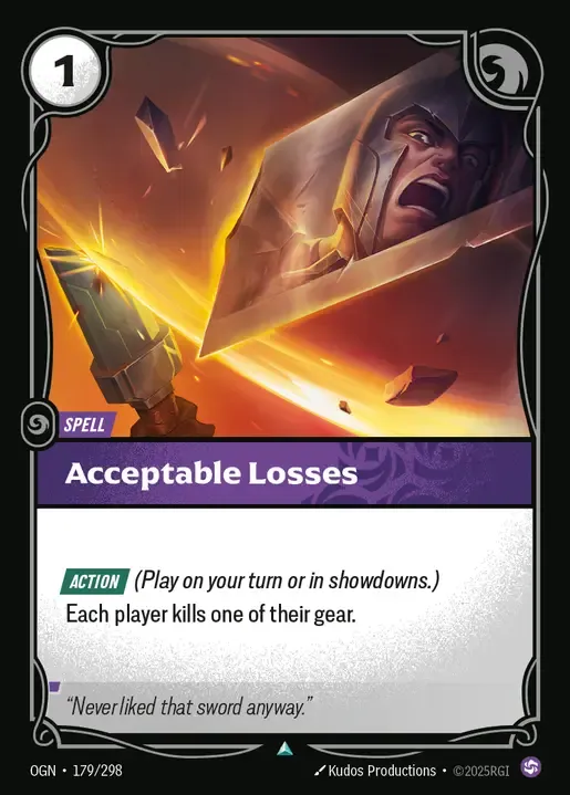 riftbound Card: Acceptable Losses - Chaos Domain