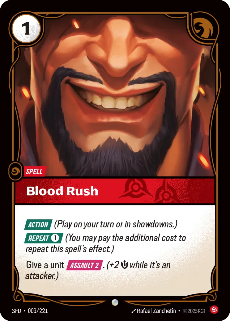 riftbound Card: Blood Rush - Fury Domain