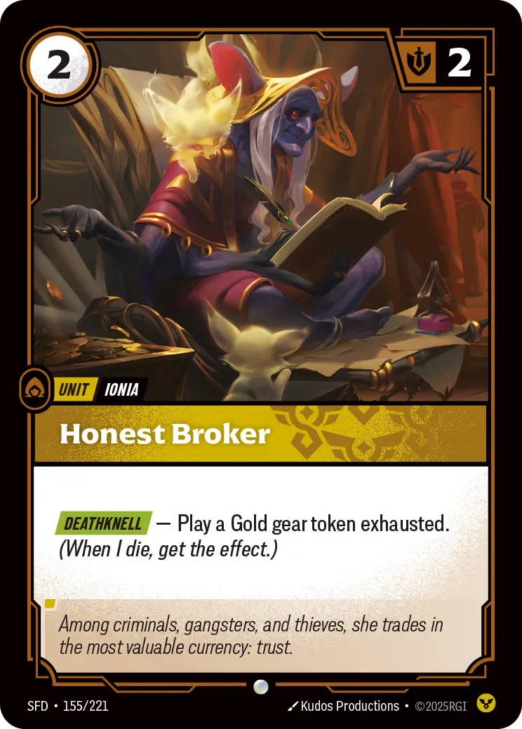riftbound Card: Honest Broker - Order Domain