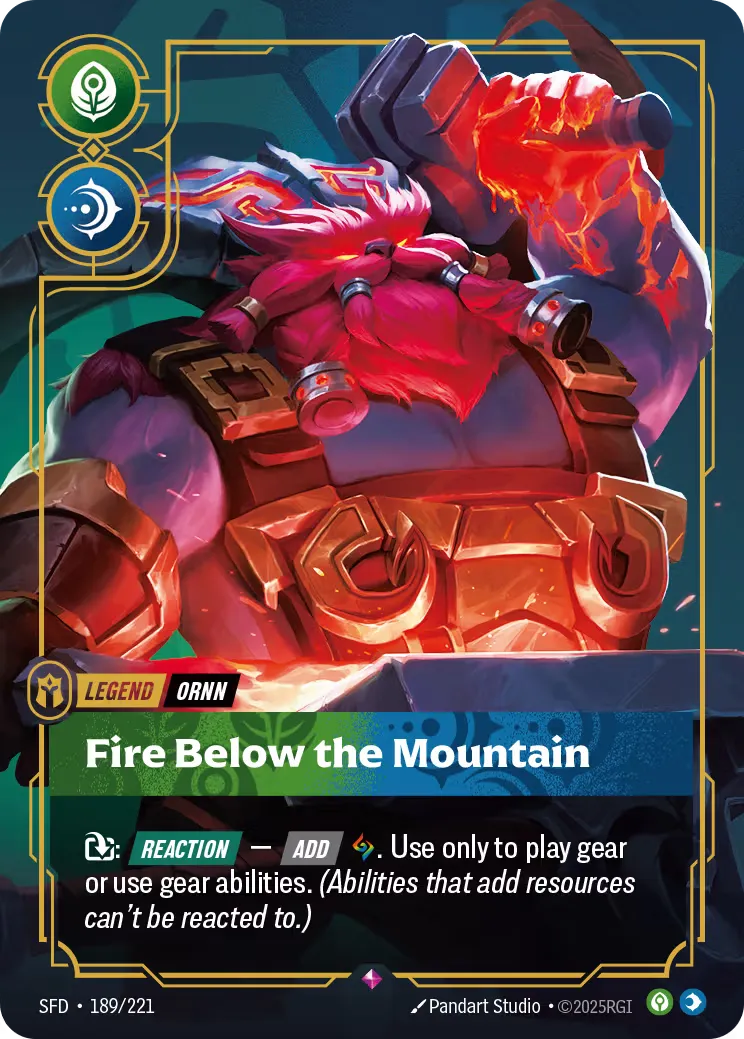 riftbound Card: Fire Below the Mountain - Legendary Hero