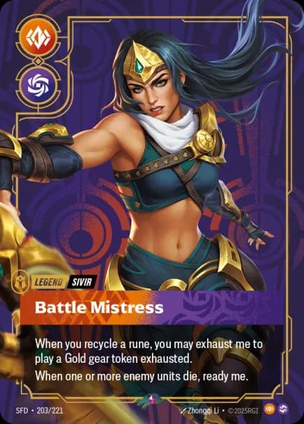 riftbound Card: Battle Mistress - Legendary Hero