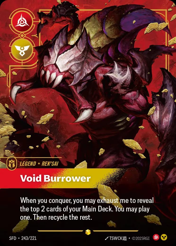 riftbound Card: Void Burrower - Legendary Hero