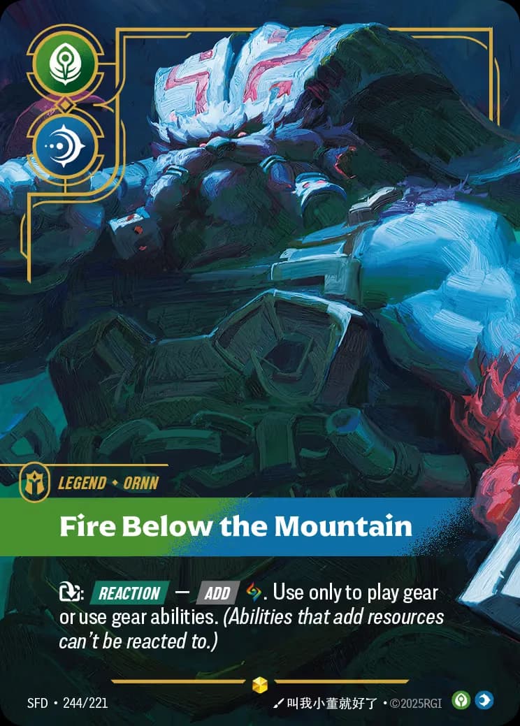 riftbound Card: Fire Below the Mountain - Legendary Hero