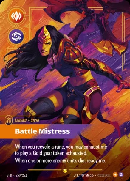 riftbound Card: Battle Mistress - Legendary Hero